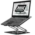 Urmust Laptop Stand, Aluminum Computer Stand with Heat-Vent, Adjustable Multi-Angle Notebook Stand Compatible for MacBook Air, Pro, Lenovo All Laptops 11-17inches(Black)