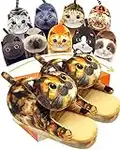 Funny Cat Slippers for Women,Bedroom Fluffy Slippers House Shoes,Cute Animal Indoor and Outdoor Slippers,Soft Non-Slip Kitty Slippers,Cat Gifts for Cat Lovers,Gifts for Women/Men(Tortoiseshell cat)