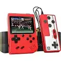 Retro Handheld Game Console , 400 Handheld Classic Games, 3 inch LCD Screen and Additional Controller, Portable Handheld Game Console, Retro Game Console Supports Two Players at The Same time(Red)