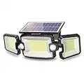 SIDSYS Luz Solar Exterior con 2 Sensor de Movimiento, 7300LM Luces de Inundación de Seguridad a Prueba de Agua con Panel Solar, 305 LED Foco Lampara Solar para Jardín Patio Cochera 1 paquet