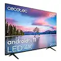 Cecotec Televisor LED 65" Smart TV A1 Series ALU10065. 4K UHD, Android 11, Diseño Frameless, MEMC, Dolby Vision y Dolby Atmos, HDR10, 2 Altavoces de 10W, Modelo 2023