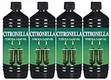 Morgan’s Trade Citronella Lantern Torch and Lamp Oil in 1L – Citronella Lamp Oil for Garden Torches, Tiki Torches - Citronella Oil for Garden Oil Burners with Child Safe Lid (4 Pack)