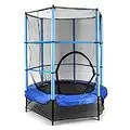 Klarfit Trampoline avec Filet de Protection, Poignée Antidérapante, Petit Trampoline Intérieur Enfants, Extérieur, Jeu de Jardin Bébés/Enfants, 3-6 Ans,140cm