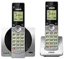 VTech DECT 6.0 Dual Handset Cordless Phones with CID, Backlit Keypads and Screens, Full Duplex Handset Speakerphones, and Call Block Silver/Black