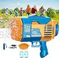 LAYPUNY Upgraded 132 Holes Bubble Machine Guns For Garden Bubble Blower with Colorful Lights for Kid Child Boys Girls Electric Foam Maker for Outdoor Party Brach Activity (Blue)