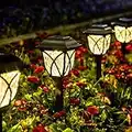 GIGALUMI 6 Pack Solar Pathway Lights, Solar Garden Lights Outdoor Warm White, Waterproof Led Path Lights for Yard, Patio, Landscape, Walkway (Stainless Steel)