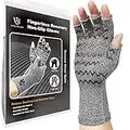 Vital Salveo-Fingerless Compression Arthritis Gloves with Non-Slip for Pain Relief-Rheumatoid, Osteoarthritis Carpal Tunnel Aches (Pair)-Light Grey-S/M