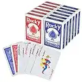 Cecliy Playing Cards, 12 Packs Poker Size Standard Index for Blackjack Euchre Canasta Card Game(Red and Blue)