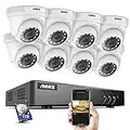 ANNKE Kit Camaras de Vigilancia 8CH DVR 3K Lite H.265+ DVR con HDD 1TB de Vigilancia,8 Cámaras 1080p Sistema de Seguridad,IP66 Impermeable,Detección inteligente de personas y vehículos,Visión Nocturna