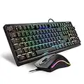 Sharkoon Skiller SGB30 Red Gaming Set, Skiller SGK30 Mechanische Gaming Tastatur mit roten Schaltern plus Skiller SGM2 RGB Gaming Maus