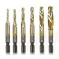 6 Packs Titanium Combination Drill & Taps Bit Set SAE 6-32nc 8-32nc 10-32nc 10-24nc 12-24nc 1/4-20nc.