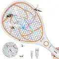 ANSEVO Electric Fly Swatter Bug Zapper Racket Electric Mosquito Swatter,Insect Killer Trap Removable Handle with LED Lighting for Indoor Outdoor