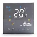 Thermostat WiFi pour chaudière à gaz/eau, thermostat intelligent écran LCD (panneau brossé), bouton tactile rétroéclairé programmable avec Alexa IFTTT et téléphone APP