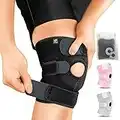 BRACOO Adjustable Compression Knee Patellar Tendon Support Brace for Men Women - Arthritis Pain, Injury Recovery, Running, Workout, KS10 (Black)