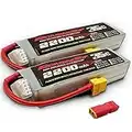 RoaringTop 2200mAh 35C 3S 11.1V Batería Lipo con Enchufe XT60 para Avión RC Helicóptero RC automóvil/camión Barco RC (2 Paquetes)­