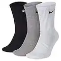 Nike Everyday Cushion Crew Training Socks, Unisex Nike Socks with Sweat-Wicking Technology and Impact Cushioning (3 Pair), Multi-Color, Medium