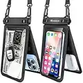 Niveaya Double Space Waterproof Phone Pouch - 2 Pack, Waterproof Phone Lanyard Case with iPhone 14/13/12/11 Pro Max/Pro/8 Plus, Galaxy S22/S21/S20/S10/Note 20/10/9 up to 7", Dry Bag for Vacation.