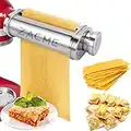 Pasta Roller Pasta Maker Attachment for Kitchenaid Stand Mixer, Washable Pasta Maker Machine, Electric Noodle Tool Stainless Steel Silver 1 Pack