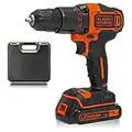 BLACK+DECKER 18 V Cordless 2-Gear Combi Hammer Drill Power Tool with Kitbox, 1.5 Ah Lithium-Ion, BCD700S1K-GB