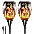 YouOKLight Solar Lights, 99 LED Waterproof Flickering Flames Torches Lights Outdoor Landscape Decoration Lighting Dusk to Dawn Auto On/Off Security Torch Light for Garden Patio Deck Yard Driveway, 2 Pack