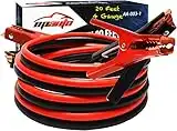 EPAuto 4 Gauge x 20 Ft 500A Heavy Duty Booster Jumper Cables with Travel Bag and Safety Gloves (4 AWG x 20 Feet)