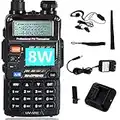 BaoFeng UV-5RE 8W Ham Radio,UHF VHF Radio Dual Band with 2800mAh Li-ion Battery Portable Walkie Talkies Amateur Portable Radio Transceiver with Includes Full Kit