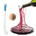 Wine Decanter, Hand Blown Lead-Free Red Wine Carafe with Decanter Brush