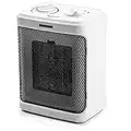 Pro Breeze 1500W Mini Ceramic Space Heater with 3 Operating Modes, Adjustable Thermostat, Overheat and Tip-Over Protection for Home, Office and Under Desk - White