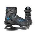 SOFTMAX - Insulated Ice Skates for Men - Soft, Comfortable and Breathable Boots for Ice Skating (Black/Blue, Size 8)