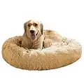 Dog Beds for Large Medium Small Dogs Round Cat Bed, Calming Pet Beds Fur Donut Cuddler Bed