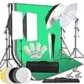 YISITONG Photography Umbrella Studio Lighting Kit 6.6ft x 10ft Background Support System 4x 135W Umbrellas Softbox Continuous Lighting Kit for Photo Studio Product,Portrait and Video Shoot Photography