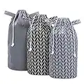 Teamoy Pail Liner for Cloth Diaper(Pack of 3), Reusable Diaper Pail Wet Bag with Drawstring, Fits for Dekor, Ubbi Diaper Pails, Gray +Gray Arrows +Black Arrows