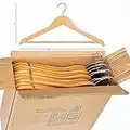 ARIANA HOMEWARE® PACK OF 20 Wooden Clothes Hangers Wardrobe Garment Hanger Multifunctional High-Grade Solid Wood Suit Cloth Hangers Trouser Bar Natural Finished Coat Hanger