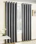 Enhanced Living - Vogue Grey/Silver, Eyelet Curtain, Dimout, Thermal, Blockout Curtain (Width - 46" (117cm) x Drop - 90" (229cm))