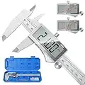 Digital Vernier Calipers, Preciva 6 inch Caliper Measuring Tool Large LCD Screen Stainless Steel Electronic Micrometer with Fraction/Inch/Metric Conversions, Auto-Off Feature.