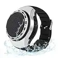 OriDecor Wireless Wearable Waterproof Wrist Portable Bluetooth Speaker Watch with Multi Function FM Radio & MP3 Player & TWS & Selfie & Ultra Long Standby Time for Running, Hiking, Riding（Silver）