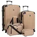 Travelers Club Midtown Hardside 4-Piece Luggage Travel Set, Expandable, Tan