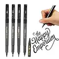 VAKKI Calligraphy Pen, 4 Sizes Refillable Brush Calligraphy Art Pens and 1 Refills for Calligraphy Beginners Writing, Lettering, Signature, Bullet Journaling, Art Drawing, Illustration, Design