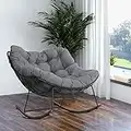 Grand patio Living Room Rocking Chair, Comfy Reading Sofa, Modern Cozy Lounge Rocker with Cushion for Bedroom, Dorm, Corner, Porch, Gray