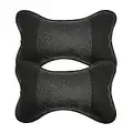 Vast 2 Piezas Almohada Cuello del Coche, Almohada para el Cuello de Cuero PU, Suave Transpirable Almohada Cervical Coche, para el Reposacabezas del Asiento de Coche(Negro)