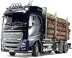 TAMIYA 56360 - 1:14 RC Volvo FH16 Holztransporter, RC-Truck, fernsteuerbarer LKW, Modellbau, Maßstab 1:14, Bausatz, Lastwagen, Hobby, Basteln, Modell, Zusammenbauen, Unlackiert