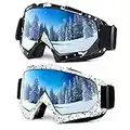 Braylin Adult Ski Goggles, 2-Pack Snowboard Goggles for Youth, Teens, Men & Women, Wide View Snowmobile Goggles