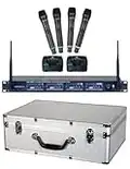 VocoPro UHF5805 Professional Rechargeable 4-Channel UHF Wireless Microphone System