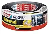 tesa extra Power Universal Gewebeband - Gewebeverstärktes Ductape zum Reparieren, Befestigen, Bündeln, Verstärken oder Abdichten - Schwarz - 50 m : 50 mm