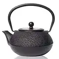 The Exotic Teapot - Black Tenshi Cast Iron Teapot, 600ml (2 Cup Size), Japanese Style Teapot, Tetsubin Kettle