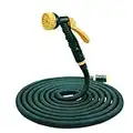 HERZO Expandable Garden Hose Pipe 25FT, Pampered Gardens Best Magic Stretch WonderHose with 7 Setting Spray Gun Fits Common Style Fittings