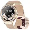 JELLOO Montre Connectée Femme avec Appel Bluetooth, 1.32'' , SpO2, Fréquence Cardiaque, Montre pour Femme Étanche avec 20 Modes Sportifs, pour Android iOS (Gold)