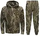 Mens Jungle Camouflage Fishing Hunting Zip Hoodie Jacket Tracksuit Plus Sizes (L, Camo Tracksuit)