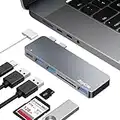 Hub USB C, adattatore 6 in 1 in alluminio tipo C, accessori MacBook Pro con 3 porte USB 3.0, alimentazione USB-C per MacBook Pro 13′′ e 15′′′ 2016/2017/2018, MacBook Air 2018 2019