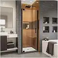 DreamLine Elegance-LS 34 - 36 in. W x 72 in. H Frameless Pivot Shower Door in Satin Black, SHDR-4334000-09